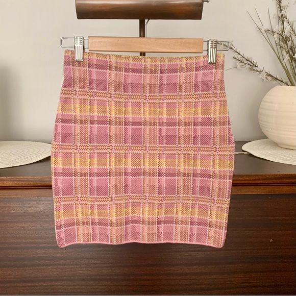 Ronny Kobo Rolana Plaid Knit Mini Skirt, Size XS - Picture 3 of 9